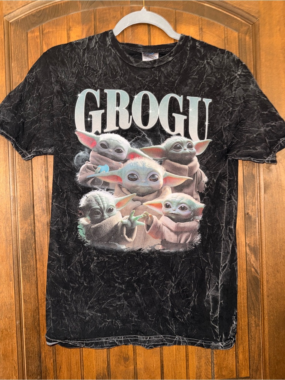 Grogu Baby Yoda Graphic Tee - Black Tie-Dye